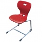 Schülerstuhl, Freischwinger, Gestell RAL 9006 weißaluminium, mit optionalen Aufstuhlschutz 
